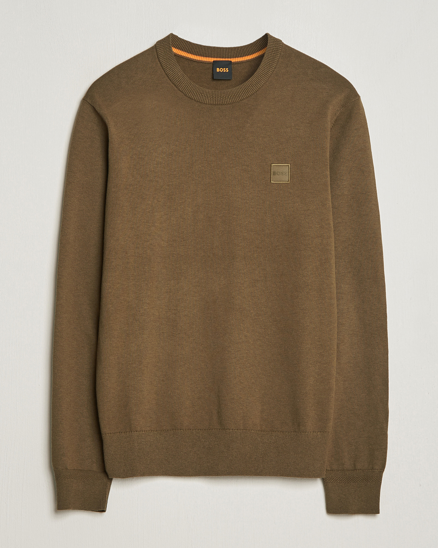 Heren | Truien | BOSS ORANGE | Kanovano Knitted Sweater Open Green