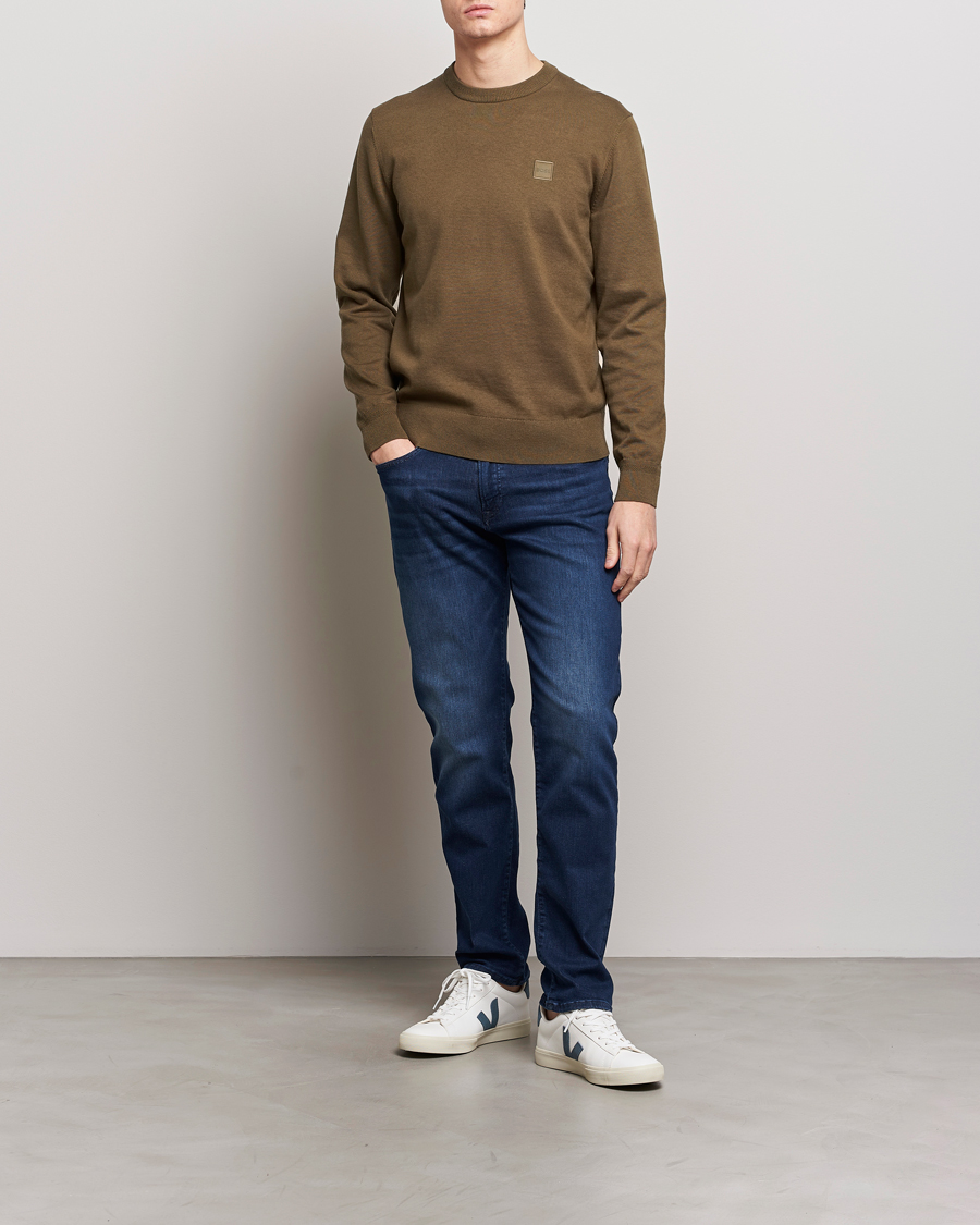 Heren | Truien | BOSS ORANGE | Kanovano Knitted Sweater Open Green