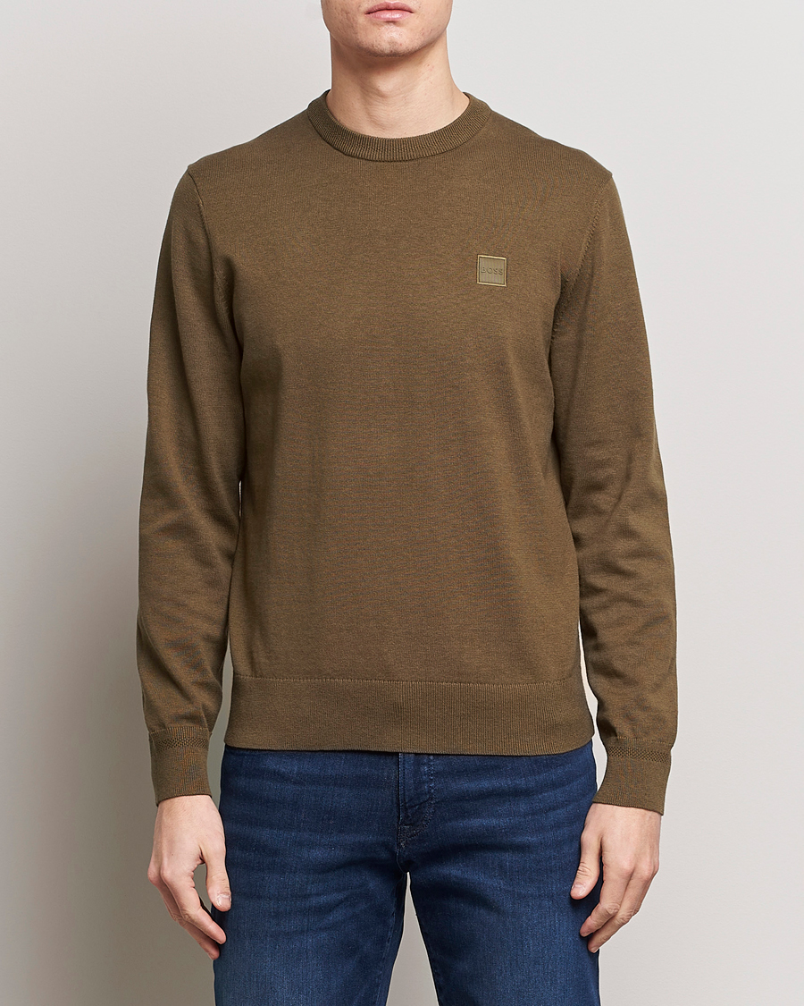 Men | Knitted Jumpers | BOSS ORANGE | Kanovano Knitted Sweater Open Green