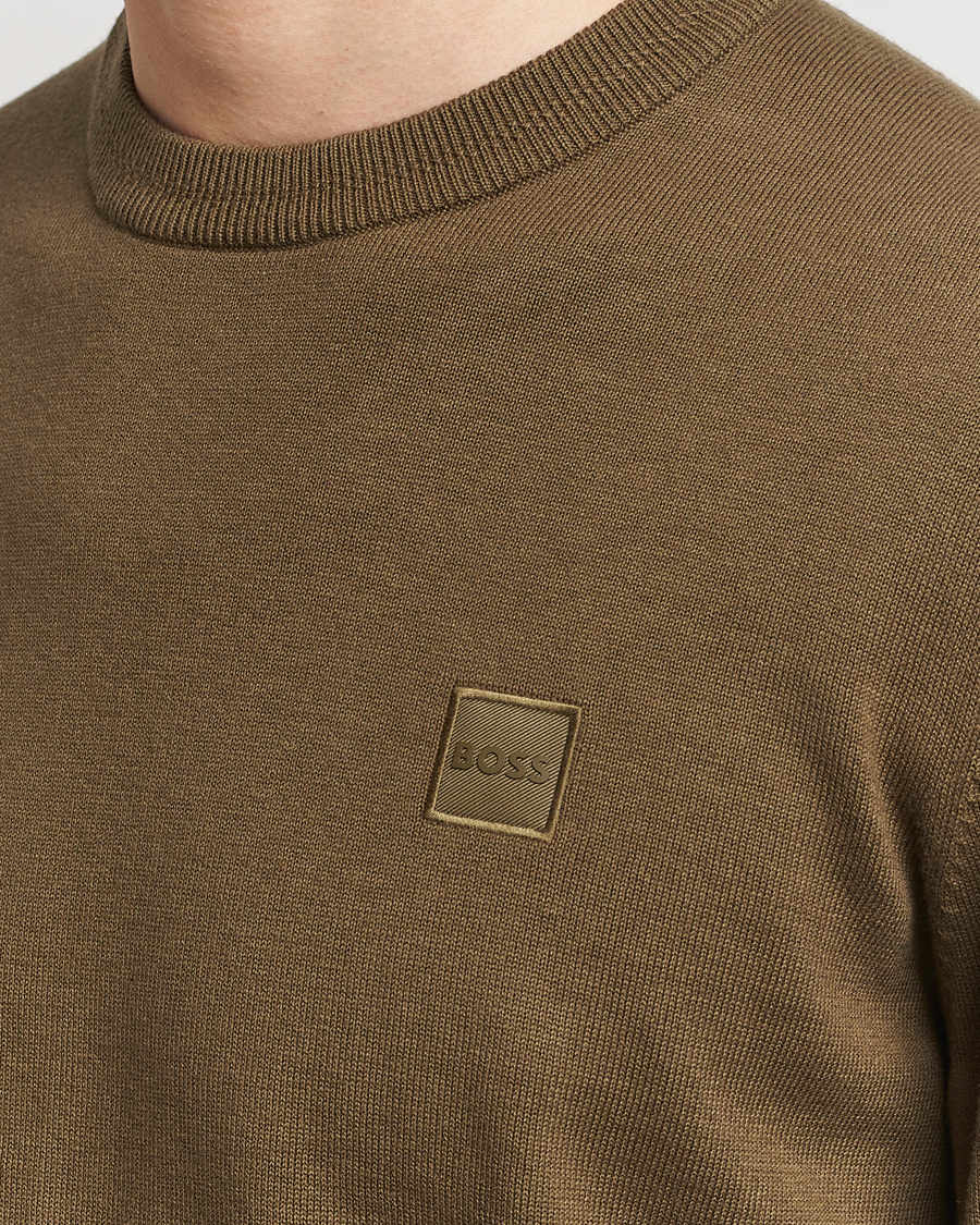 Heren | Truien | BOSS ORANGE | Kanovano Knitted Sweater Open Green