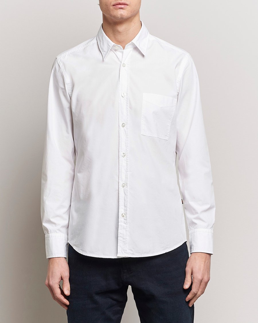 Heren | Casual | BOSS ORANGE | Relegant Cotton Pocket Shirt White