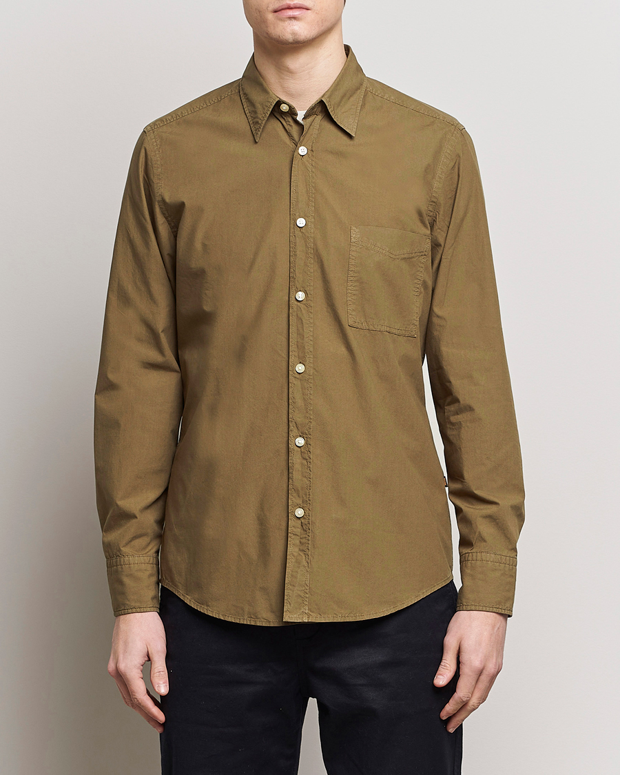 Heren | Overhemden | BOSS ORANGE | Relegant Cotton Pocket Shirt Open Green