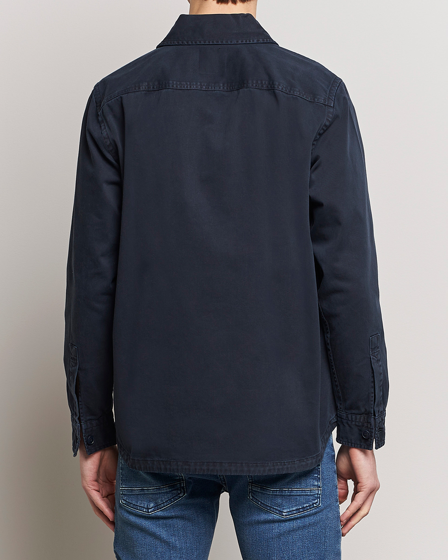 Heren | Overhemden | BOSS ORANGE | Locky Cotton Overshirt Dark Blue