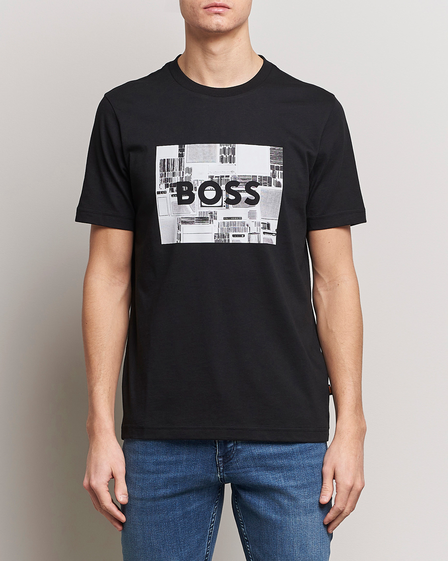 Heren | Zwarte T-shirts | BOSS ORANGE | Heavy Logo T-Shirt Black