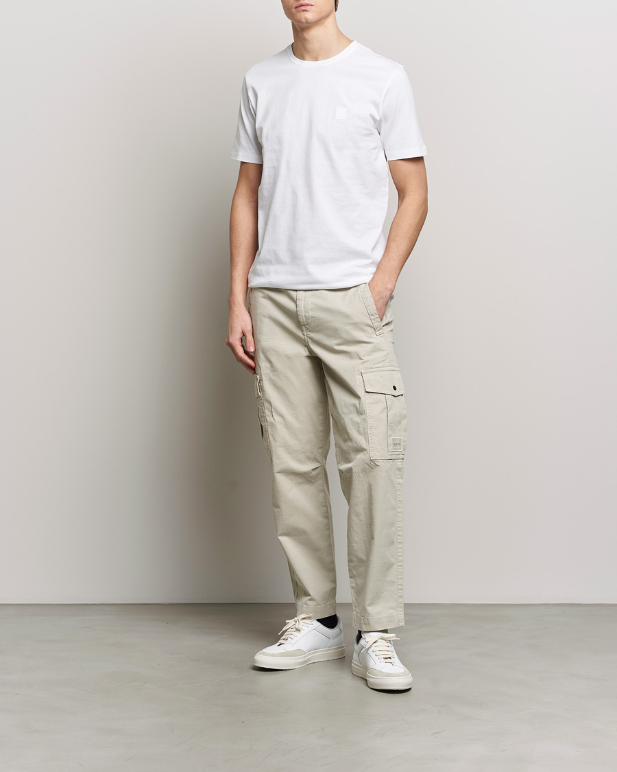 Heren | T-shirts | BOSS ORANGE | Tales Logo Crew Neck T-Shirt White