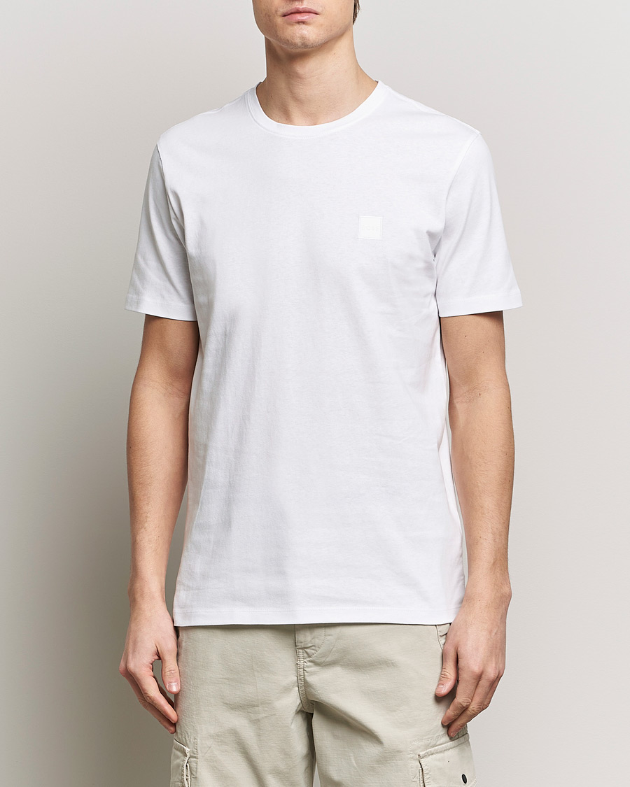 Heren | T-shirts met korte mouwen | BOSS ORANGE | Tales Logo Crew Neck T-Shirt White