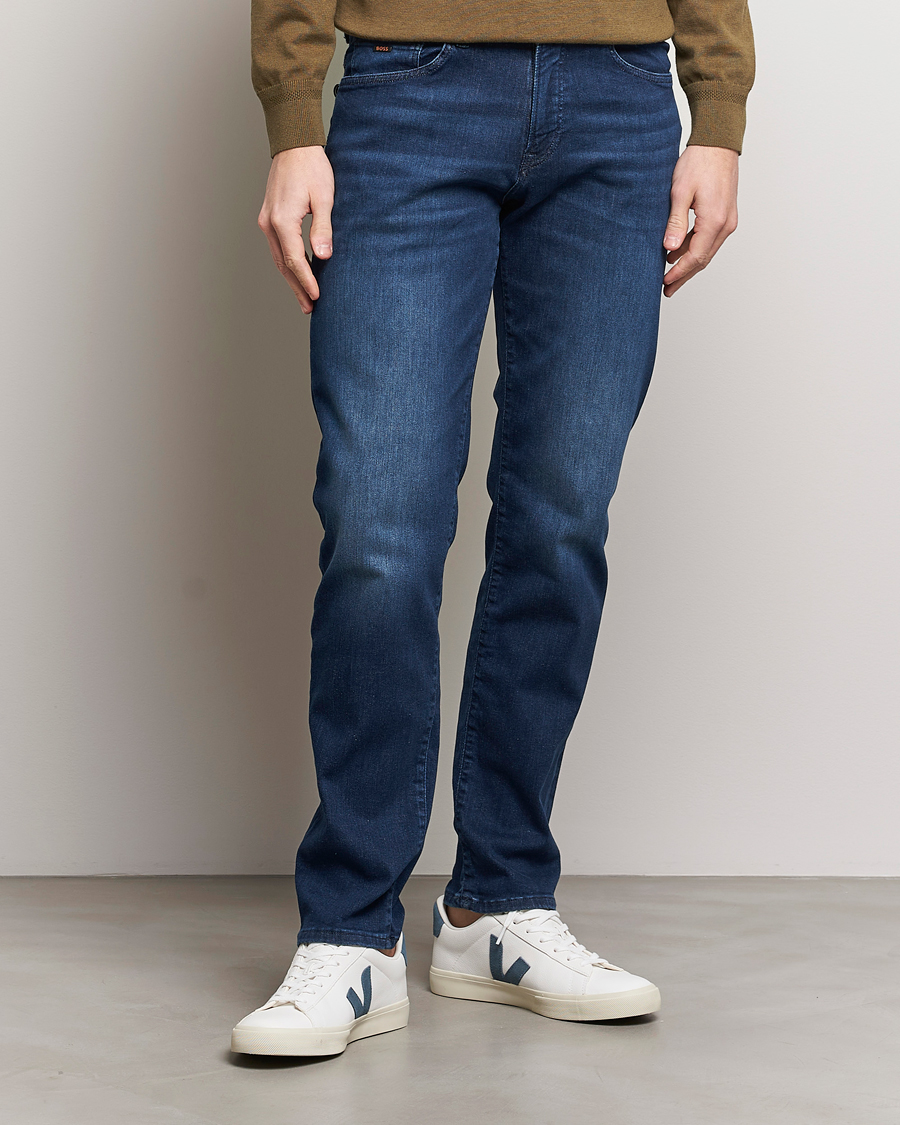 Heren | Blauwe jeans | BOSS ORANGE | Re.Maine Regular Fit Stretch Jeans Blue