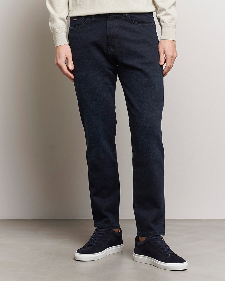 Heren | Slim fit | BOSS ORANGE | Re.Maine Regular Fit Stretch Jeans Dark Blue