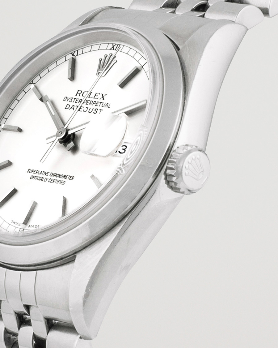 Heren | Rolex Pre-Owned Datejust 16200 Oystert Perpetual Steel Silver | Rolex Pre-Owned | Datejust 16200 Oystert Perpetual Steel Silver