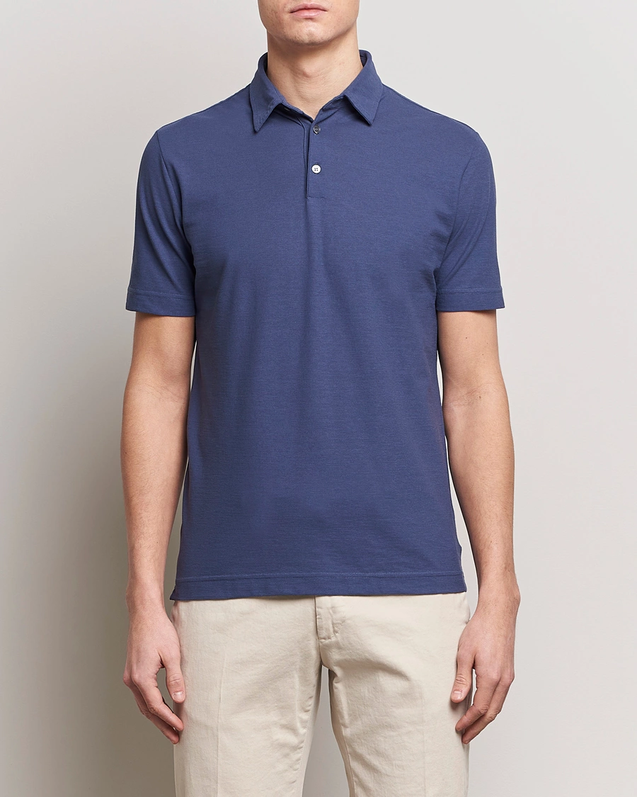 Heren | Poloshirts met korte mouwen | Zanone | Ice Cotton Polo Steel Blue