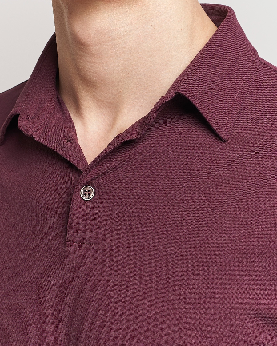 Heren | Polo's | Zanone | Ice Cotton Polo Burgundy