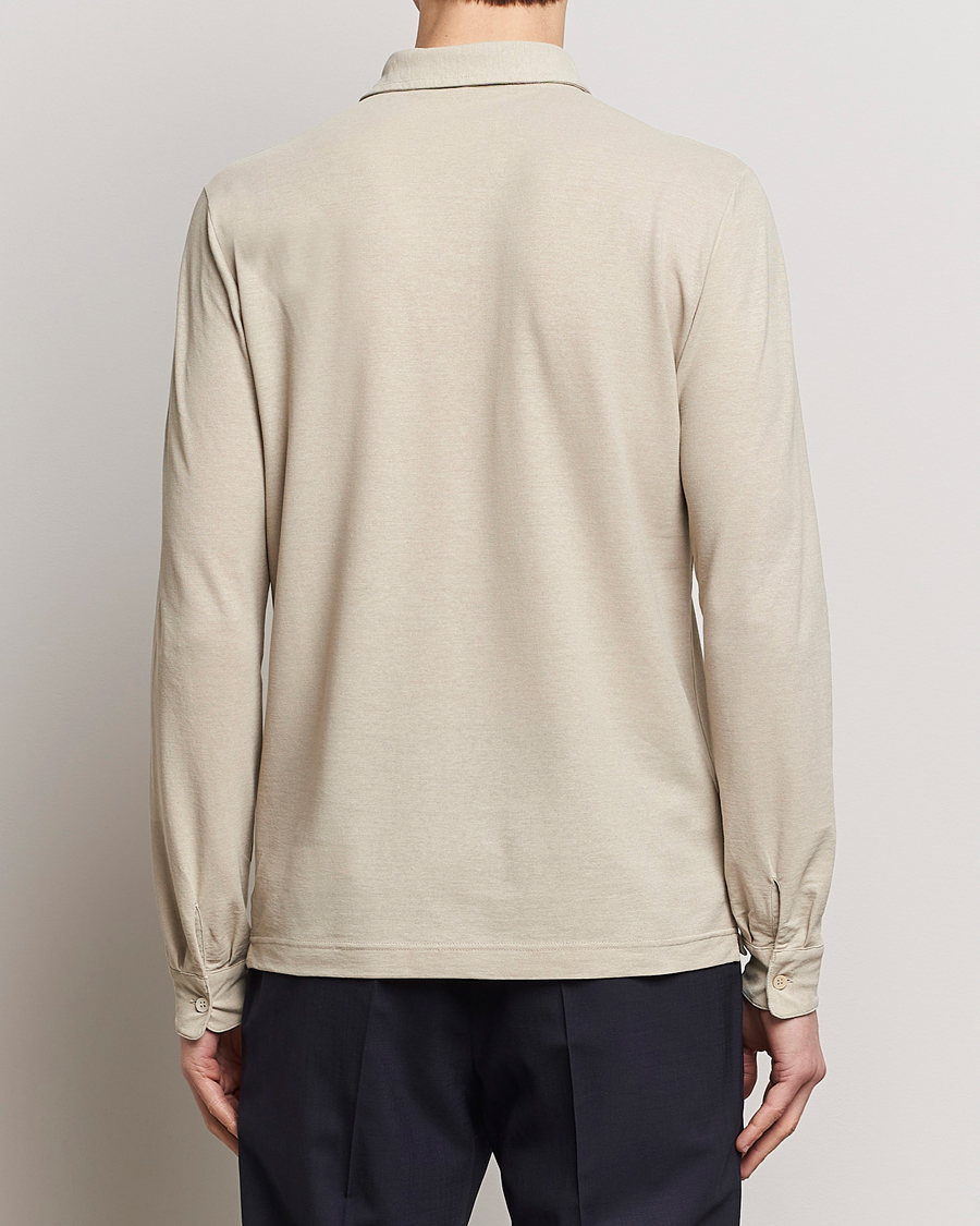 Heren | Truien | Zanone | Ice Cotton Long Sleeve Polo Beige