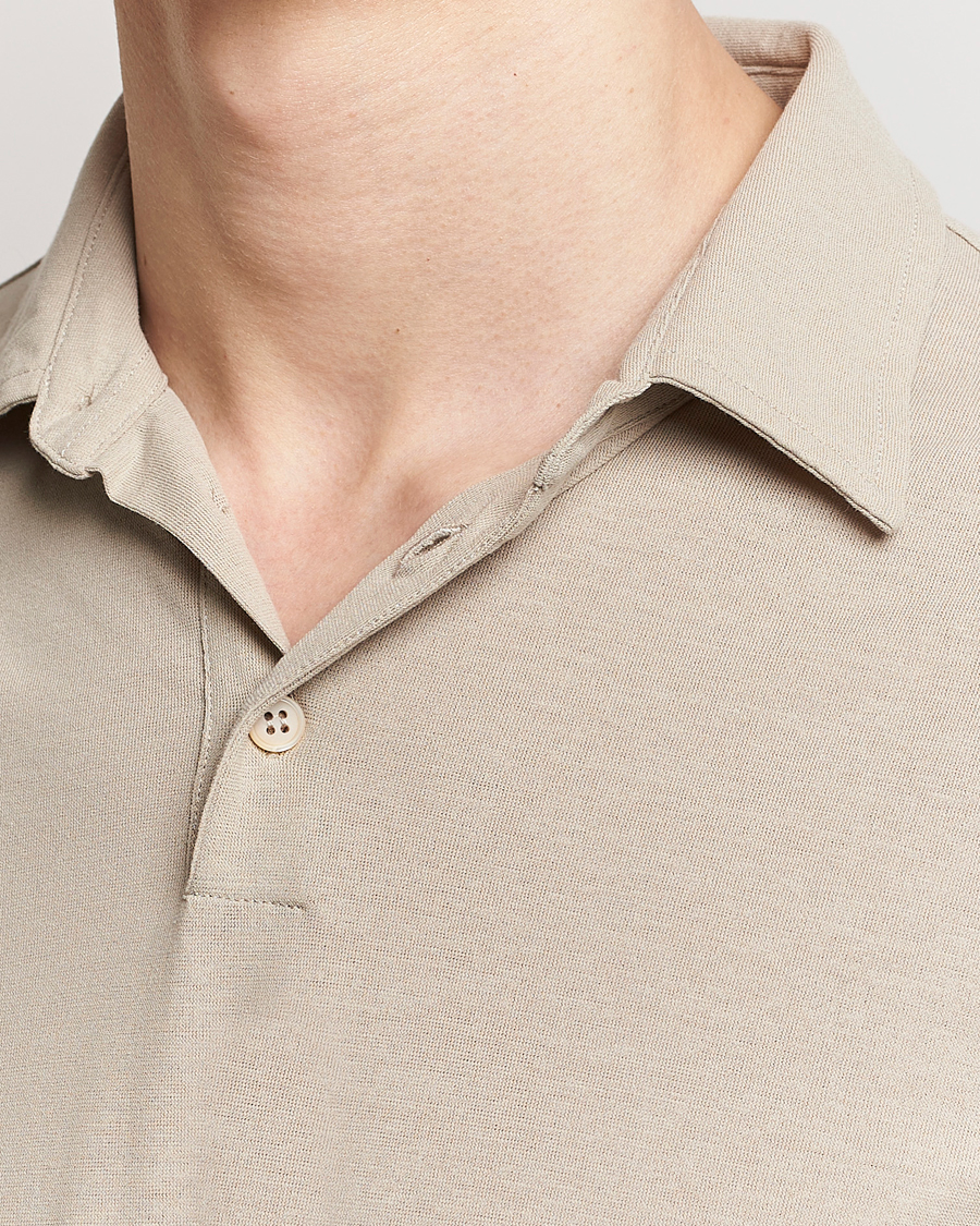 Heren | Truien | Zanone | Ice Cotton Long Sleeve Polo Beige