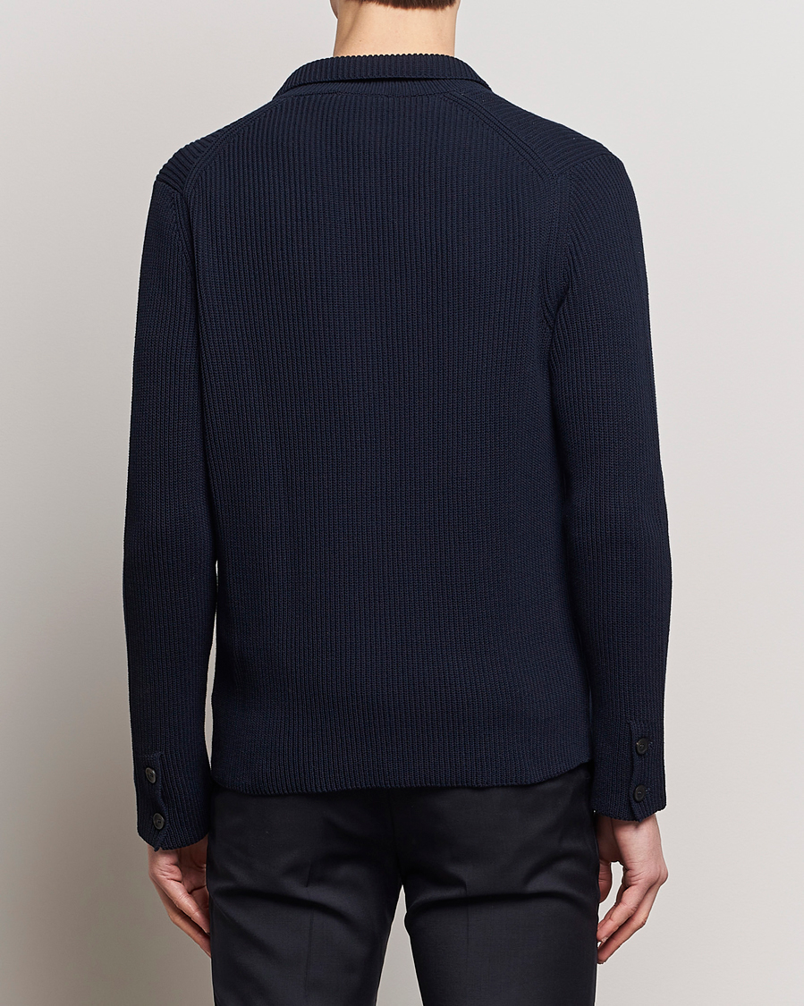 Heren | Blazers | Zanone | Cotton Rib Knitted Blazer Navy