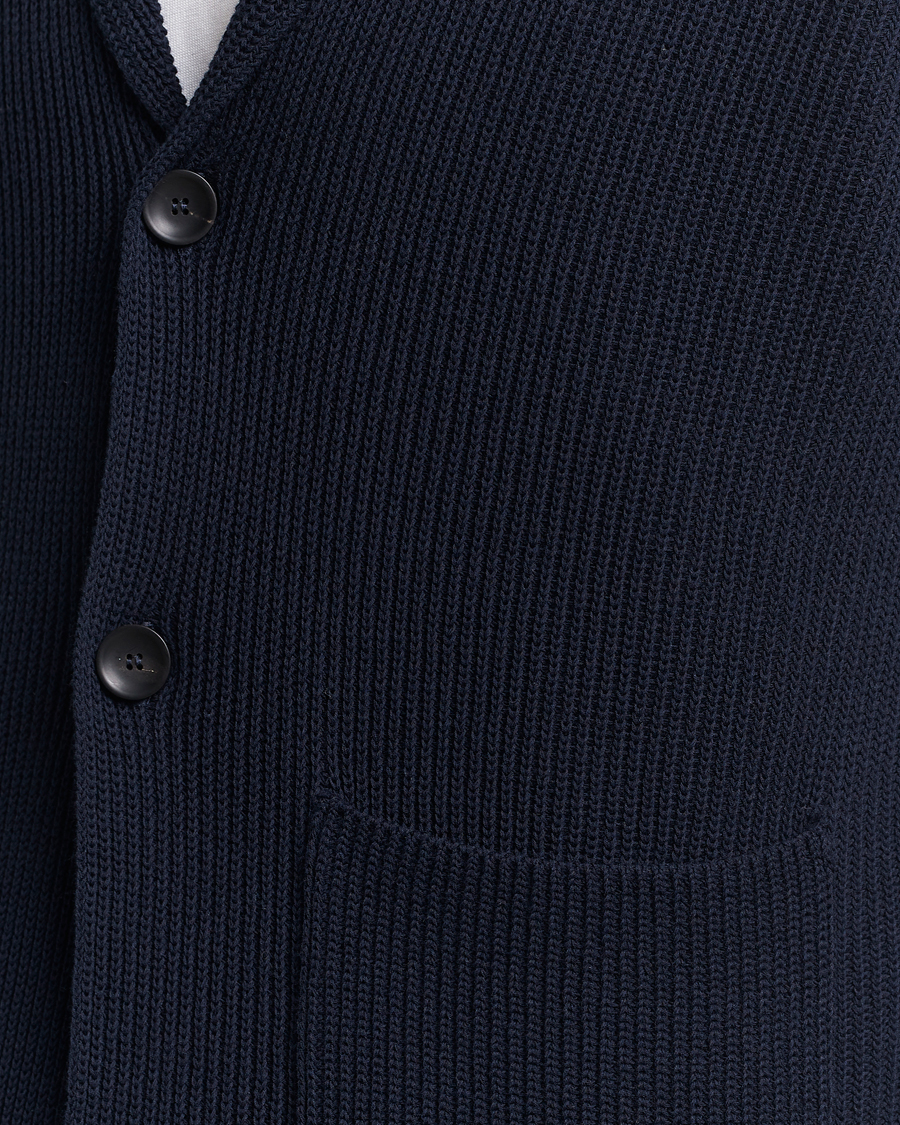 Heren | Blazers | Zanone | Cotton Rib Knitted Blazer Navy