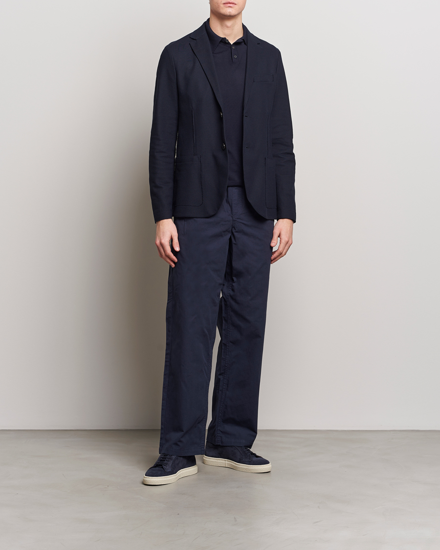 Heren | Blazers | Harris Wharf London | Loro Piana Honey Comb Blazer Navy