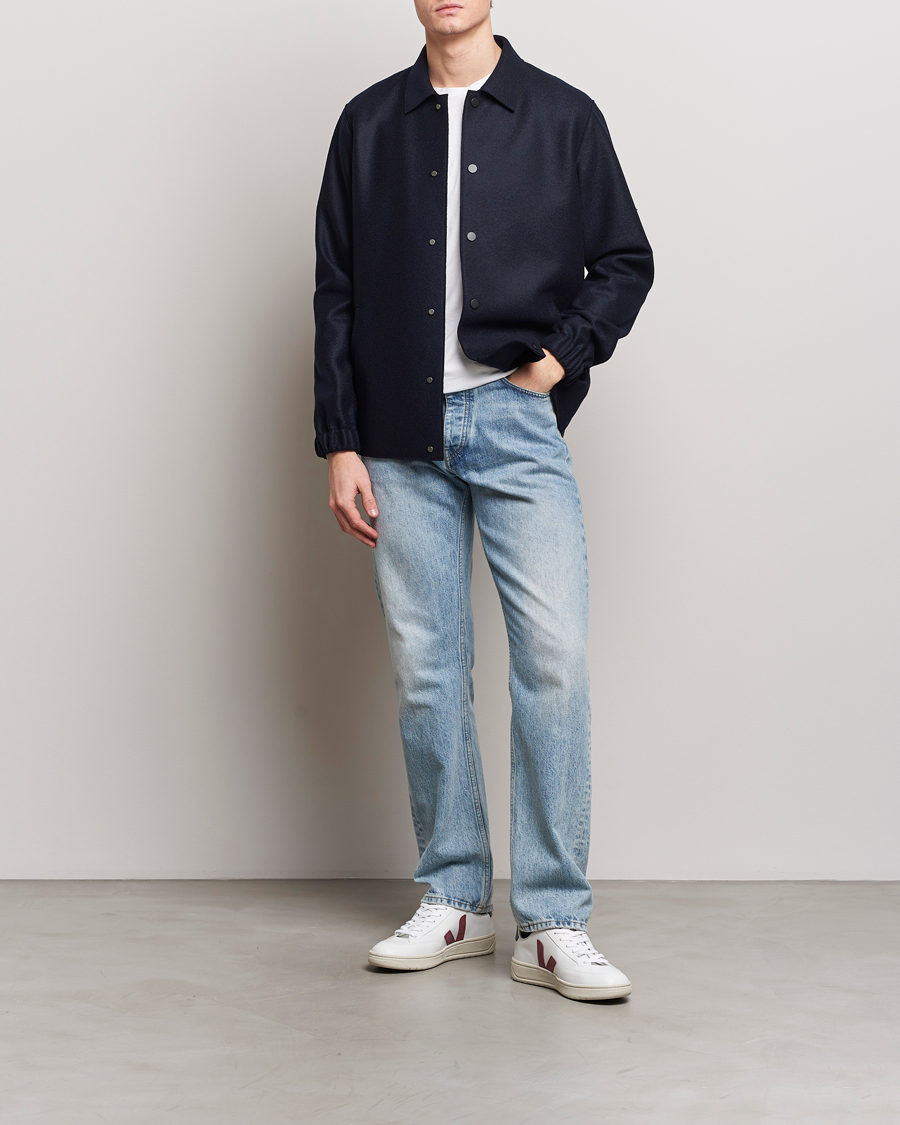 Heren | Jassen | Harris Wharf London | Light Pressed Wool Coach Jacket Navy