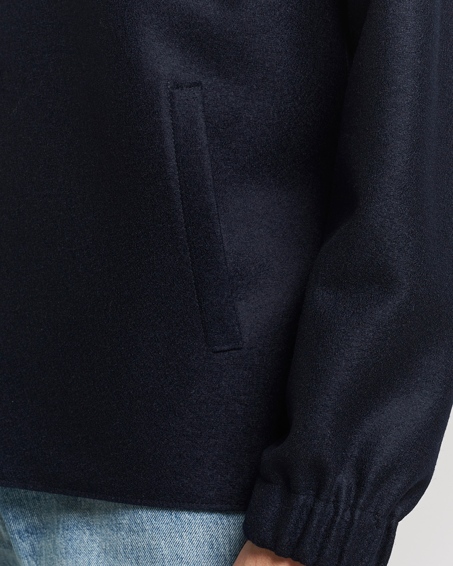Heren | Jassen | Harris Wharf London | Light Pressed Wool Coach Jacket Navy