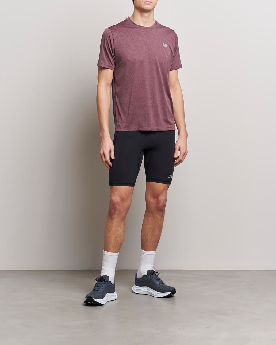 Heren | T-shirts | New Balance Running | Athletics Run T-Shirt Licorice Heather