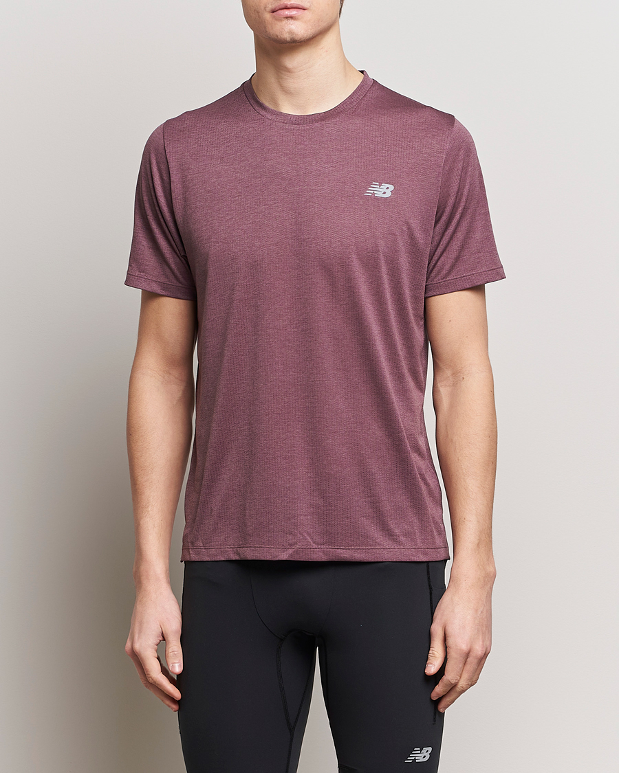 Heren | Kleding | New Balance Running | Athletics Run T-Shirt Licorice Heather