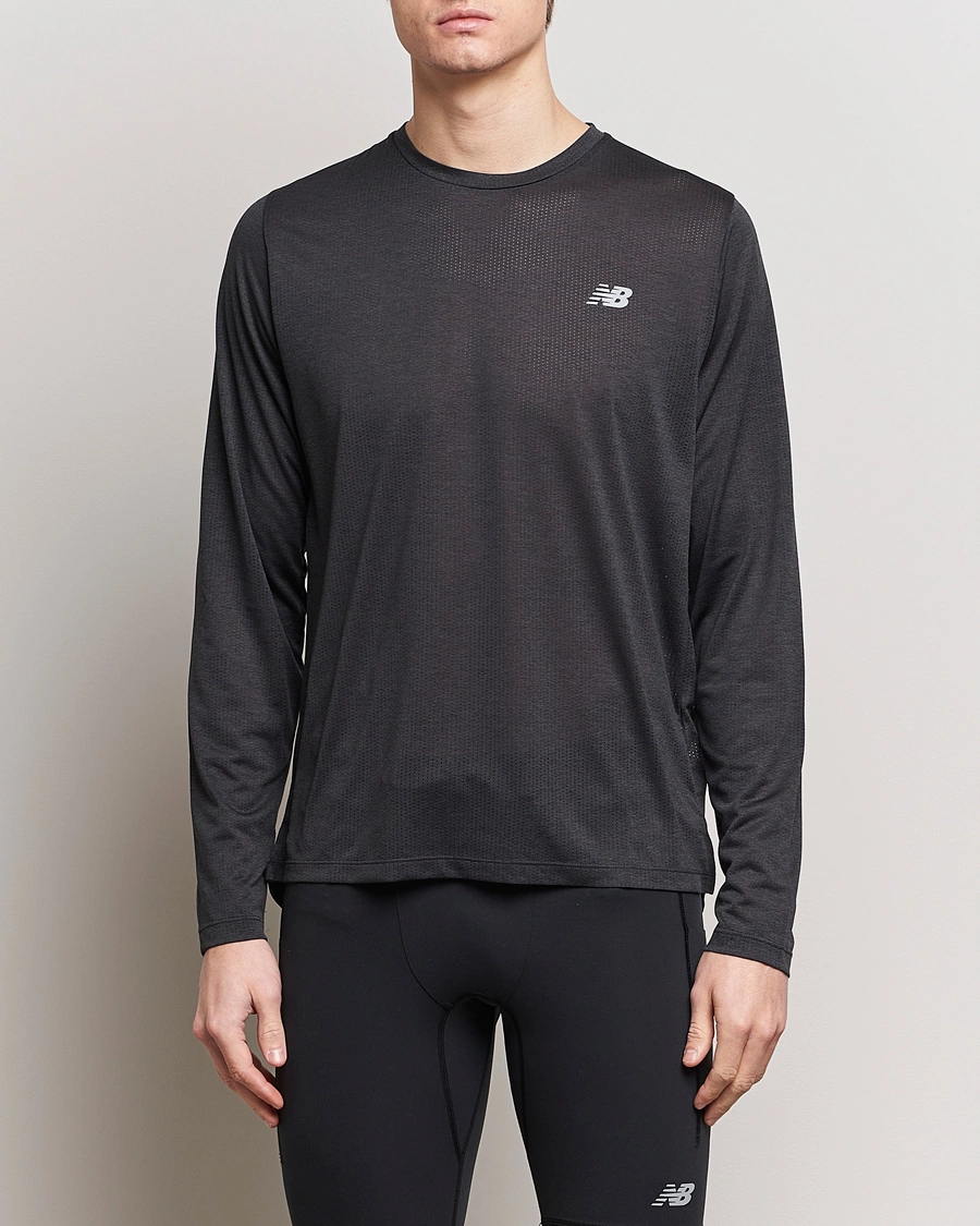 Heren | Zwarte T-shirts | New Balance Running | Athletics Run Long Sleeve T-Shirt Black
