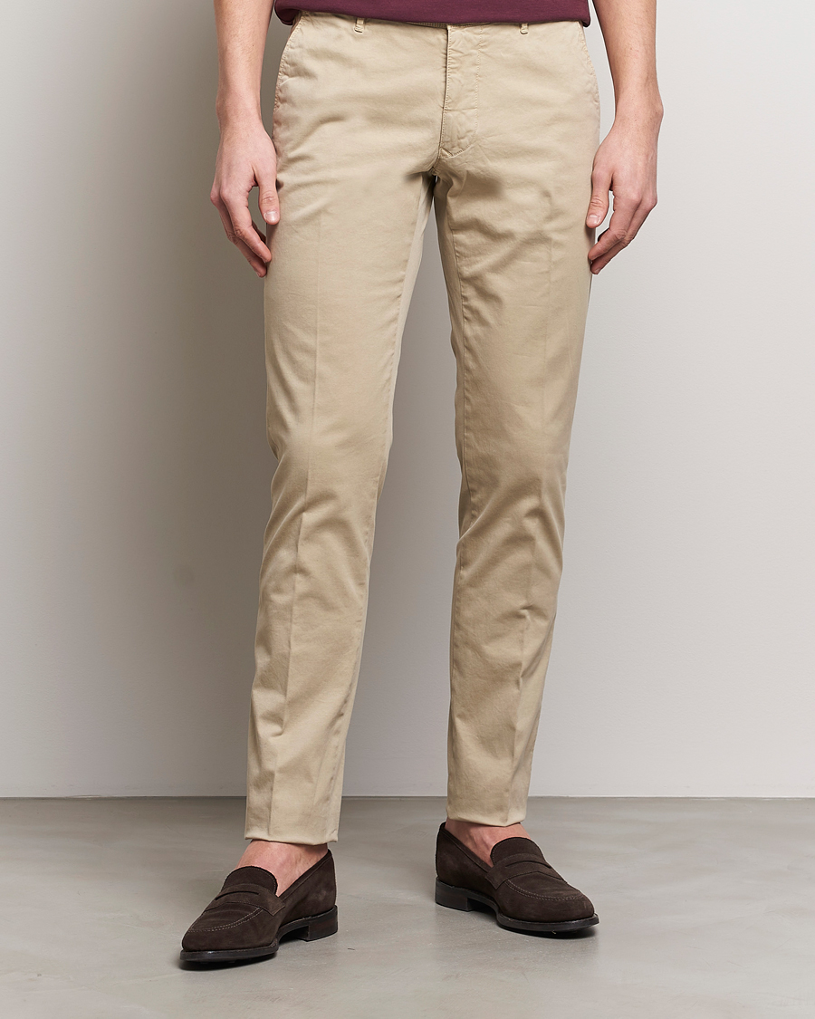 Heren | Incotex | Incotex | Slim Fit Garment Dyed Slacks Light Beige