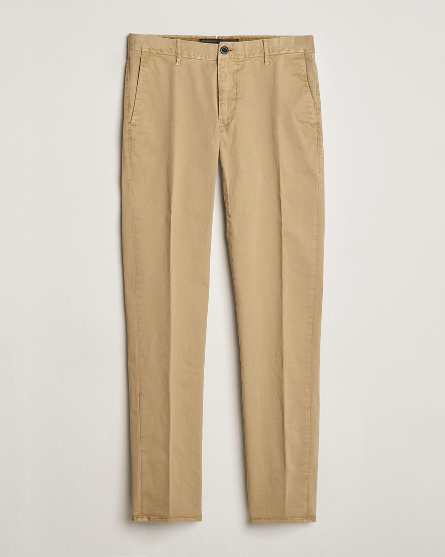 Heren | Broeken | Incotex | Slim Fit Garment Dyed Slacks Beige