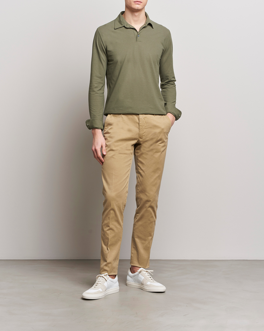 Heren | Broeken | Incotex | Slim Fit Garment Dyed Slacks Beige