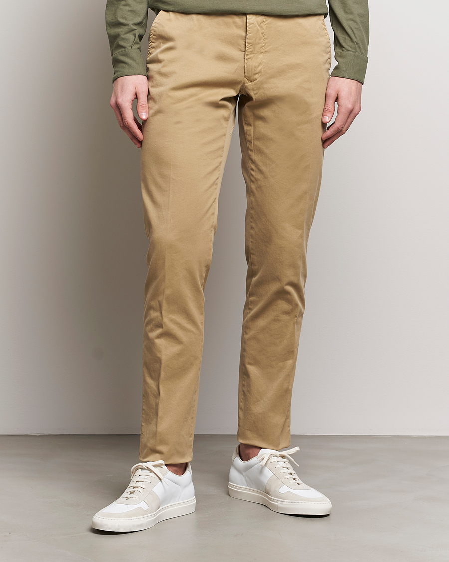 Men |  | Incotex | Slim Fit Garment Dyed Slacks Beige