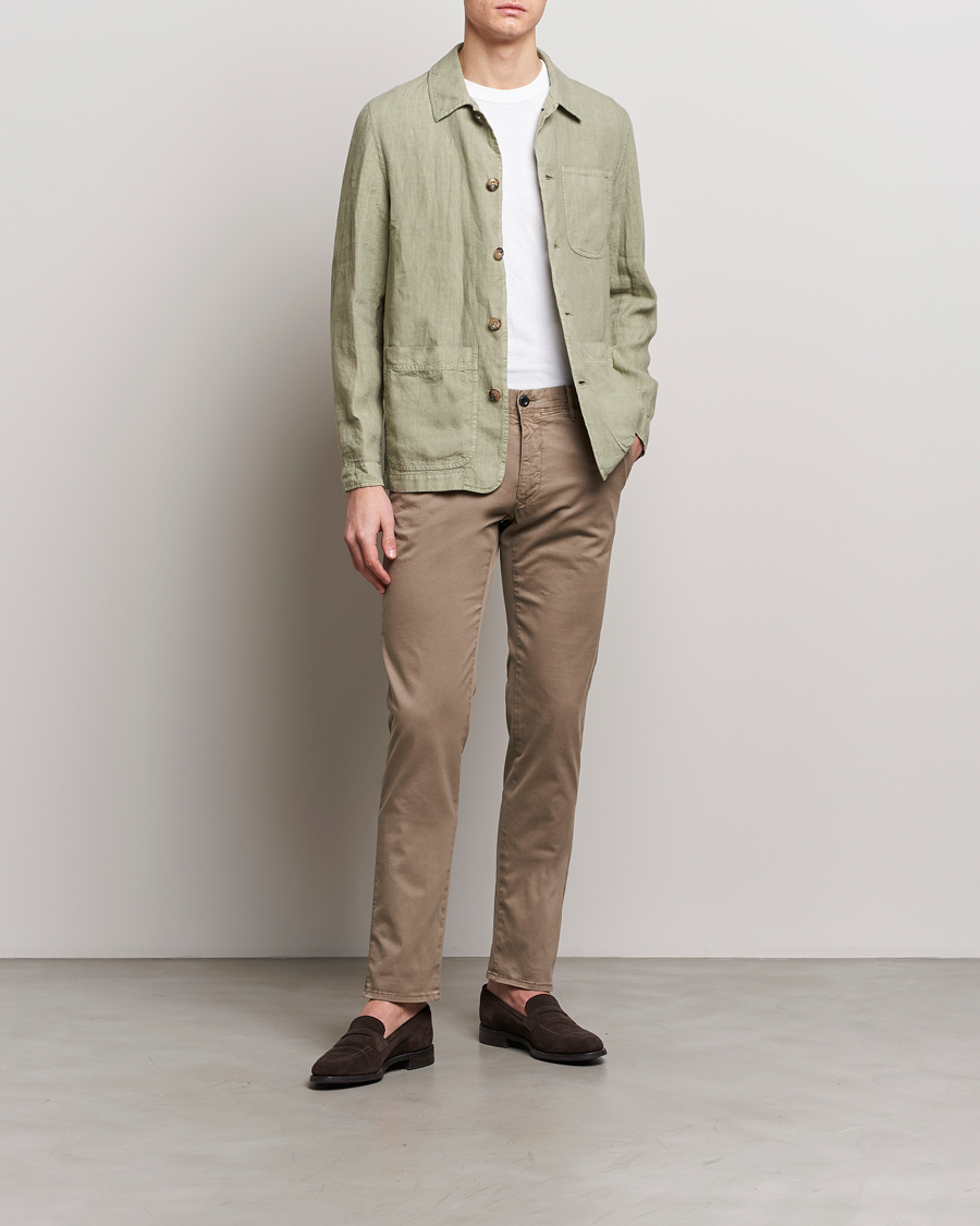 Heren | Broeken | Incotex | Slim Fit Garment Dyed Slacks Light Brown