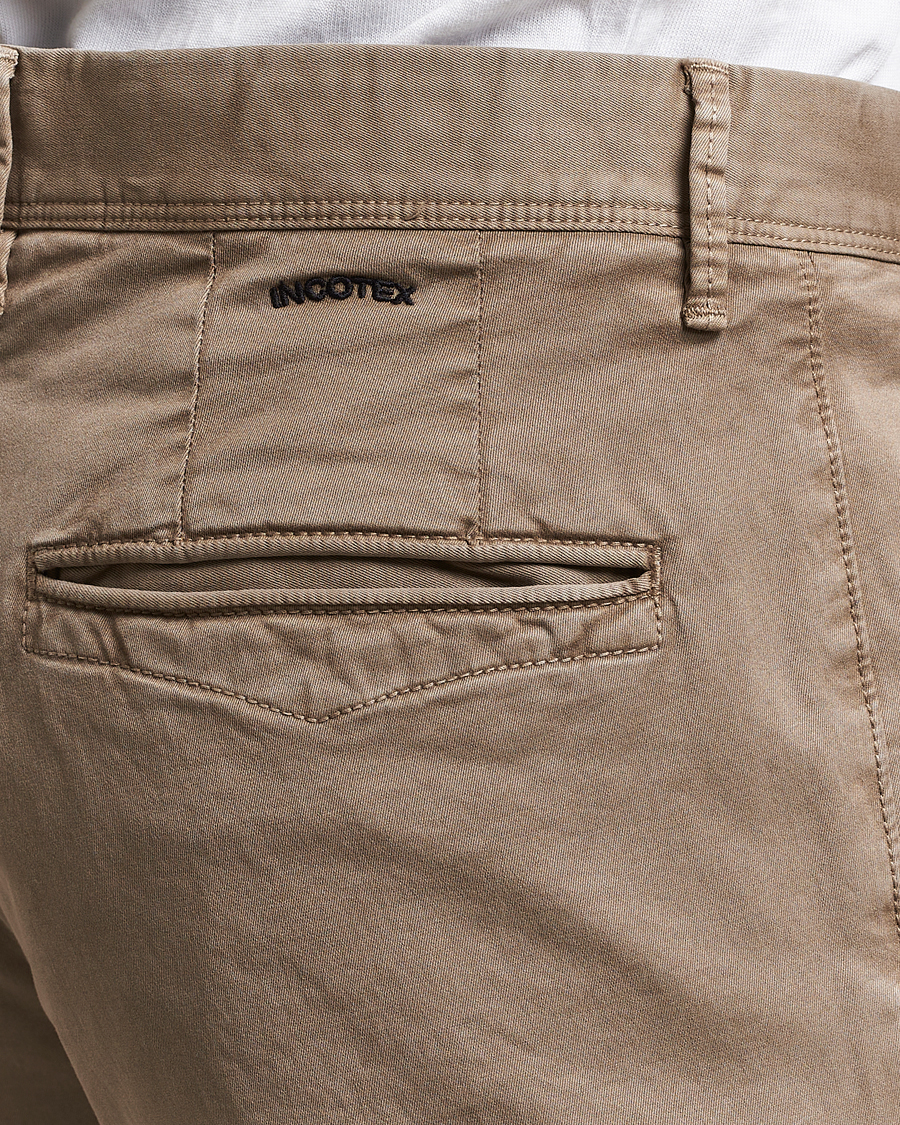 Heren | Broeken | Incotex | Slim Fit Garment Dyed Slacks Light Brown