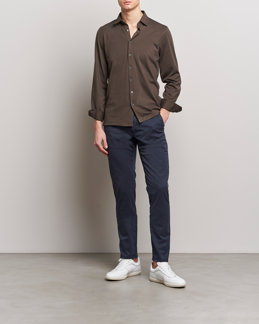 Heren | Broeken | Incotex | Slim Fit Garment Dyed Slacks Navy