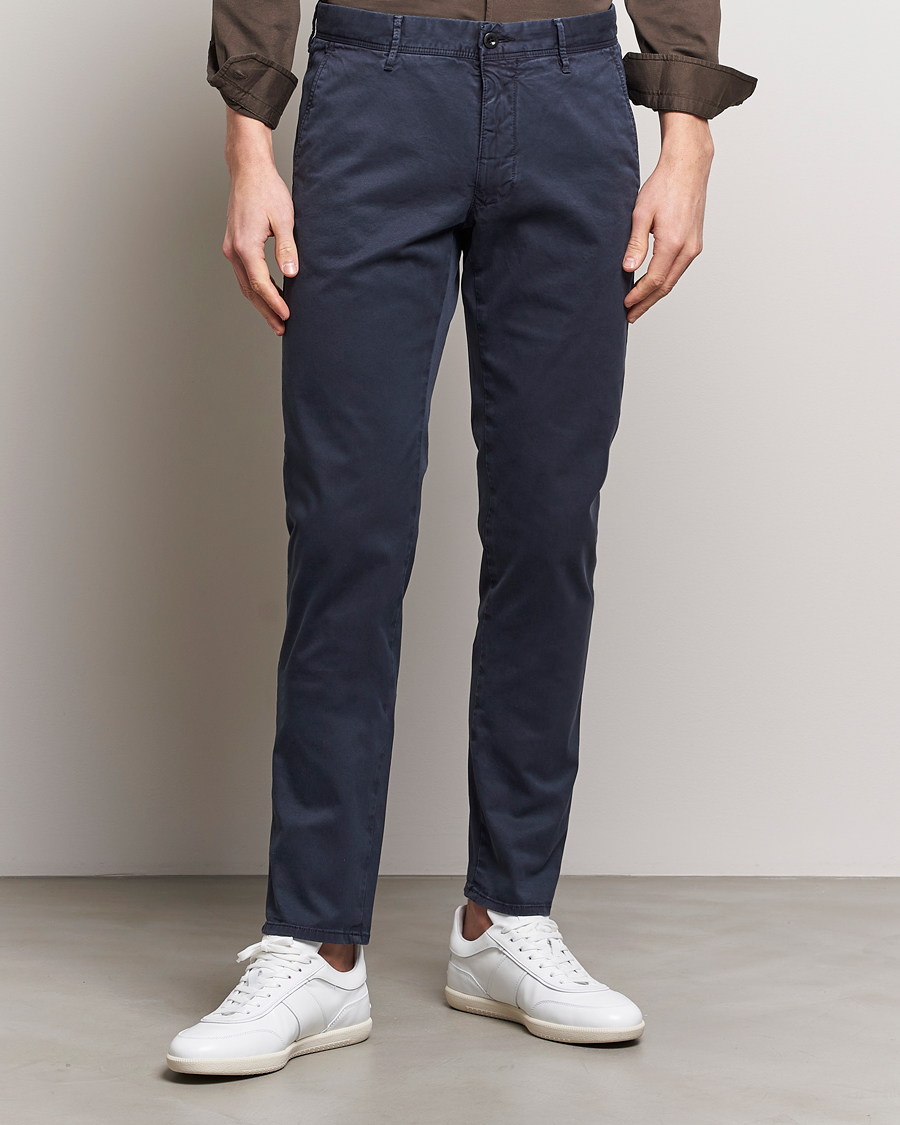 Heren | Italian Department | Incotex | Slim Fit Garment Dyed Slacks Navy