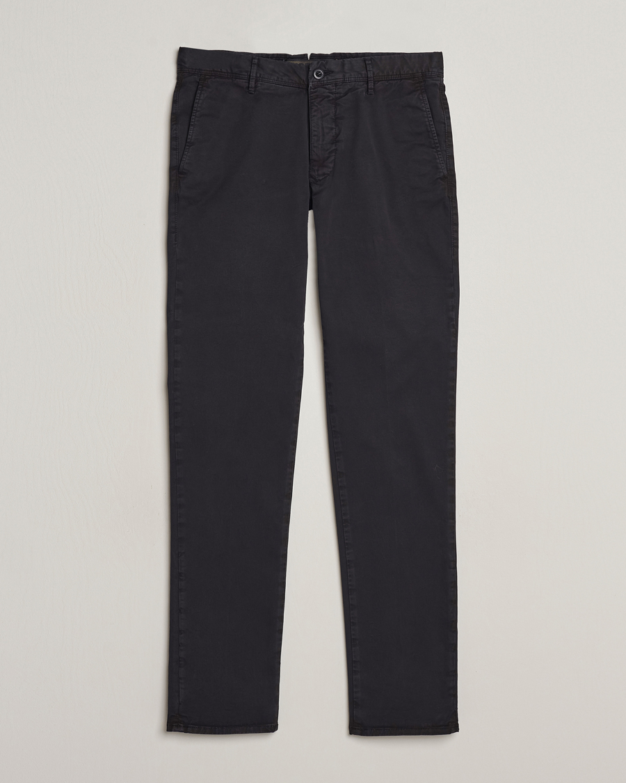 Heren | Broeken | Incotex | Slim Fit Garment Dyed Slacks Black
