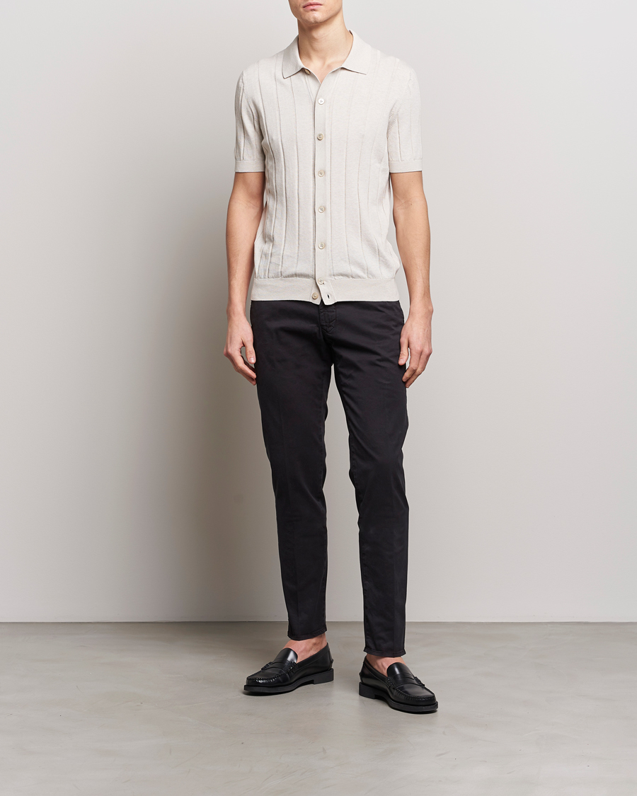 Heren | Broeken | Incotex | Slim Fit Garment Dyed Slacks Black