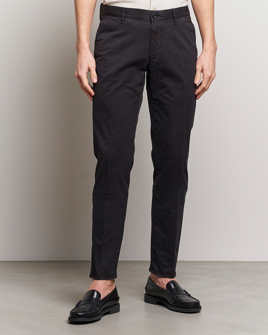 Heren | Italian Department | Incotex | Slim Fit Garment Dyed Slacks Black