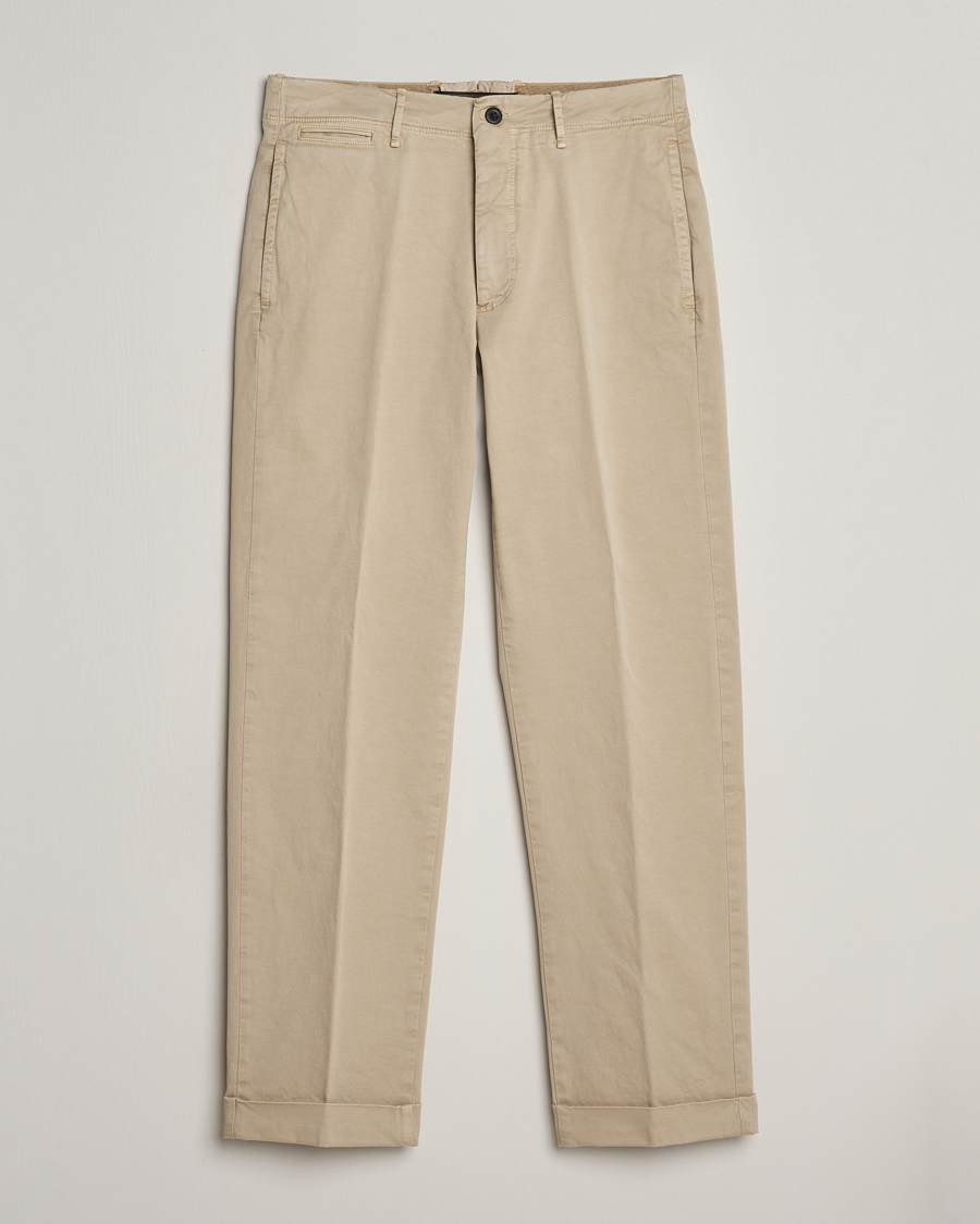 Heren | Broeken | Incotex | Regular Fit Cotton Stretch Slacks Beige