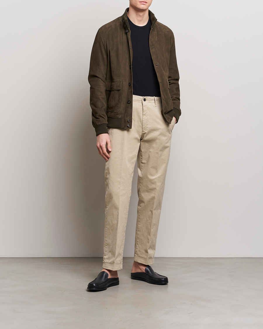 Heren | Broeken | Incotex | Regular Fit Cotton Stretch Slacks Beige