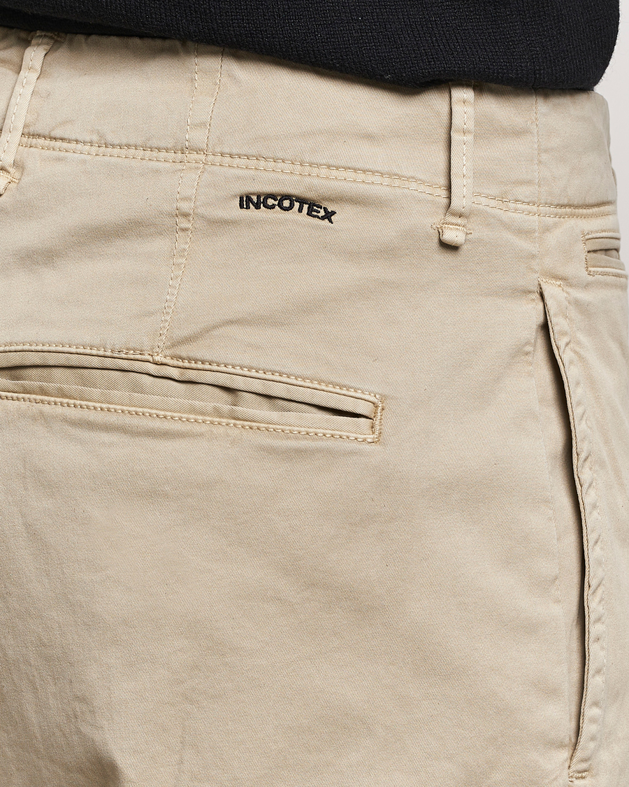 Heren | Broeken | Incotex | Regular Fit Cotton Stretch Slacks Beige