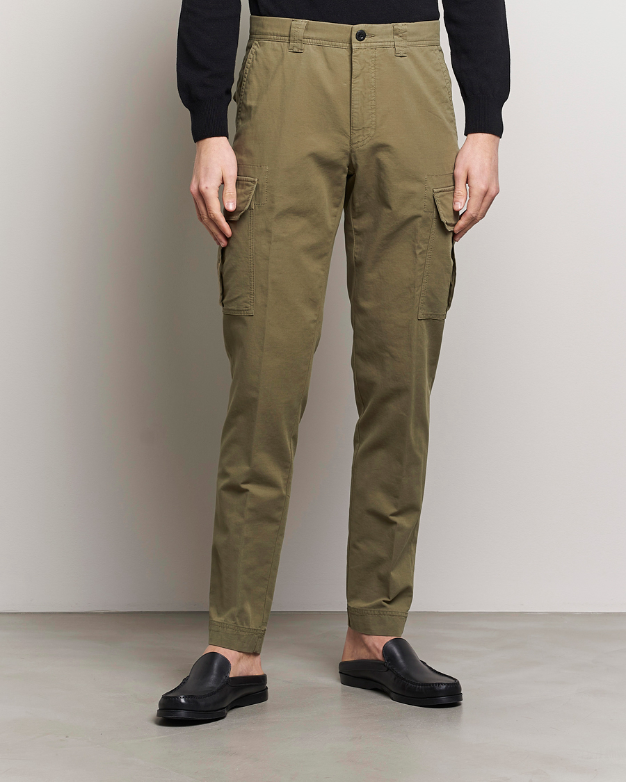 Heren | Broeken | Incotex | Slim Fit Cargo Pants Military Green
