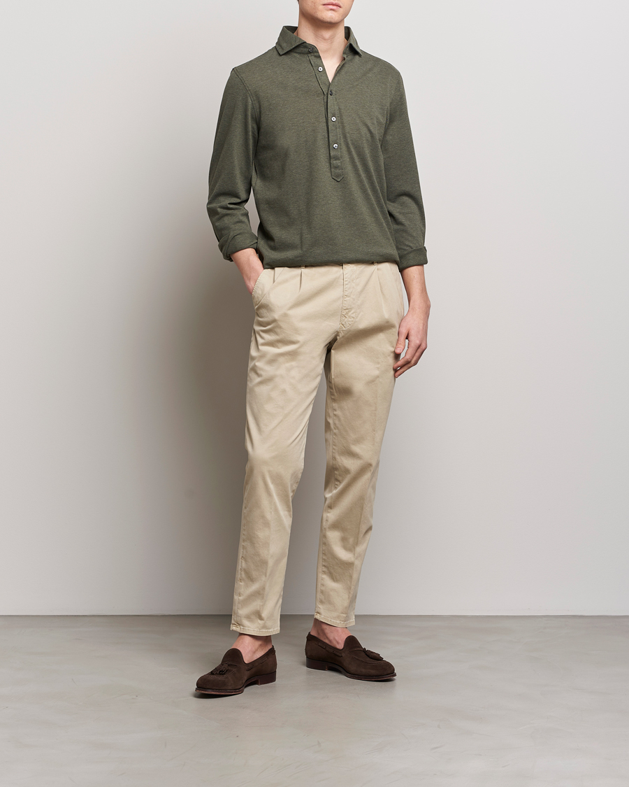 Heren | Broeken | Incotex | Tapered Fit Pleated Slacks Light Beige
