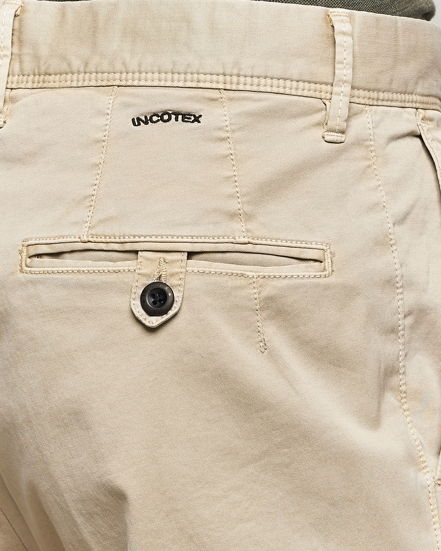 Heren | Broeken | Incotex | Tapered Fit Pleated Slacks Light Beige