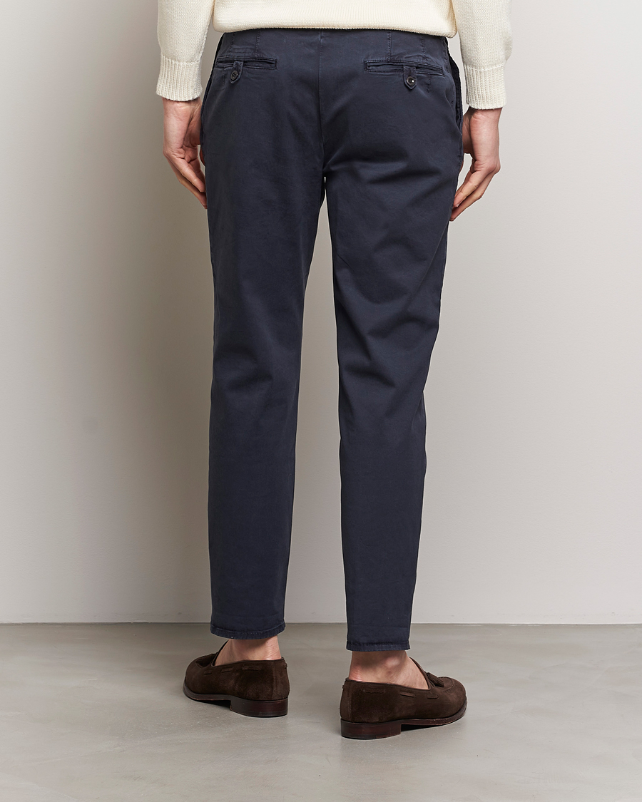 Heren | Broeken | Incotex | Tapered Fit Pleated Slacks Navy