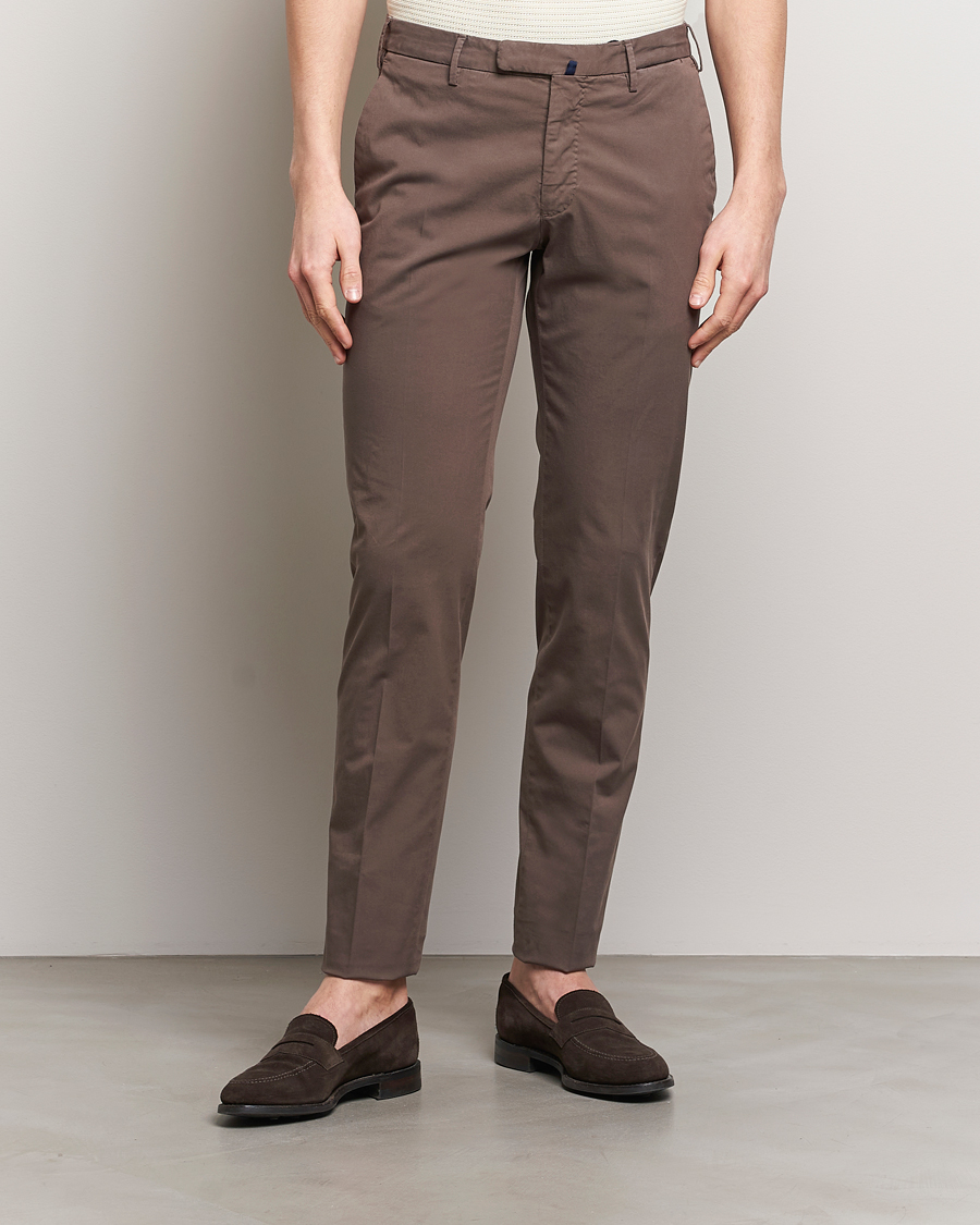 Heren | Italian Department | Incotex | Slim Fit Comfort Chinos Dark Brown