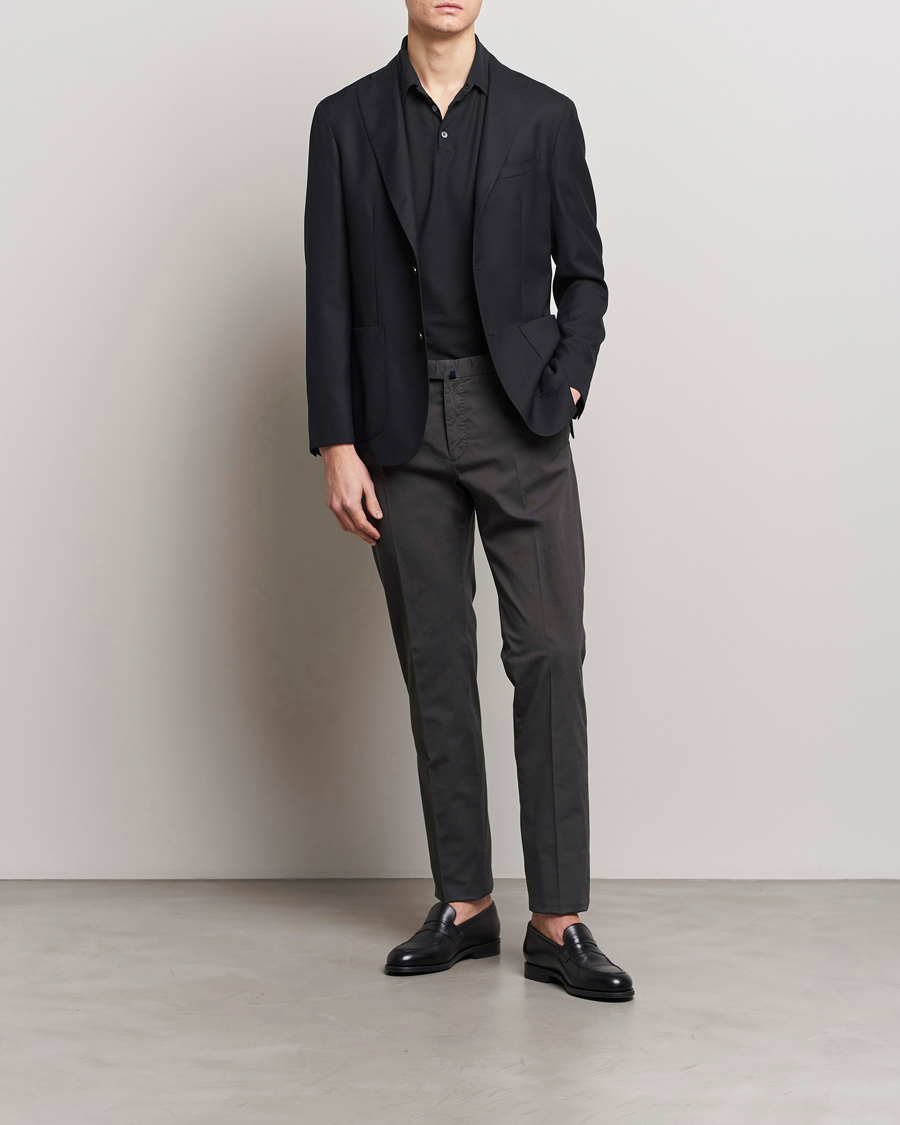 Heren | Broeken | Incotex | Slim Fit Comfort Chinos Charcoal