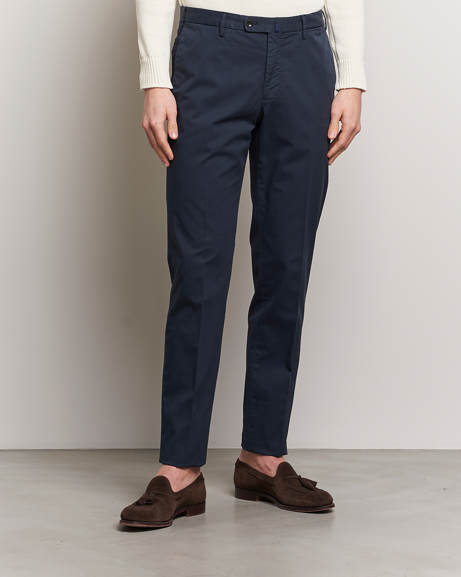 Heren | Broeken | Incotex | Regular Fit Comfort Chinos Navy