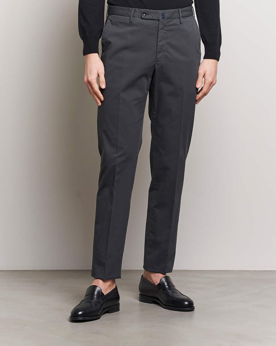 Heren | Italian Department | Incotex | Regular Fit Comfort Chinos Charcoal