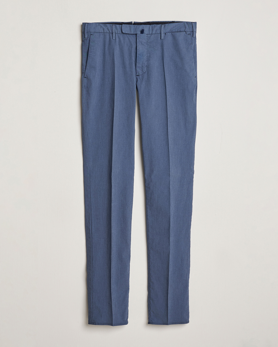 Heren | Broeken | Incotex | Slim Fit Washed Cotton Comfort Trousers Dark Blue