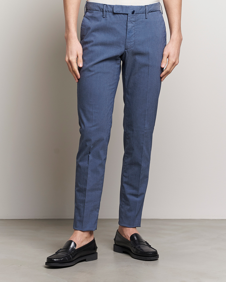 Heren | Incotex | Incotex | Slim Fit Washed Cotton Comfort Trousers Dark Blue