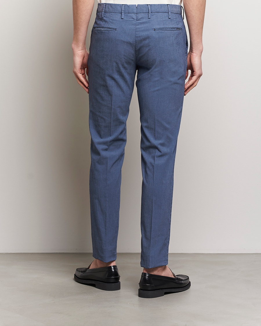 Heren | Broeken | Incotex | Slim Fit Washed Cotton Comfort Trousers Dark Blue